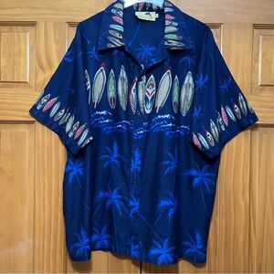 Ramp Rage Vintage Tropical Print Shirt Surf Boards Size XL